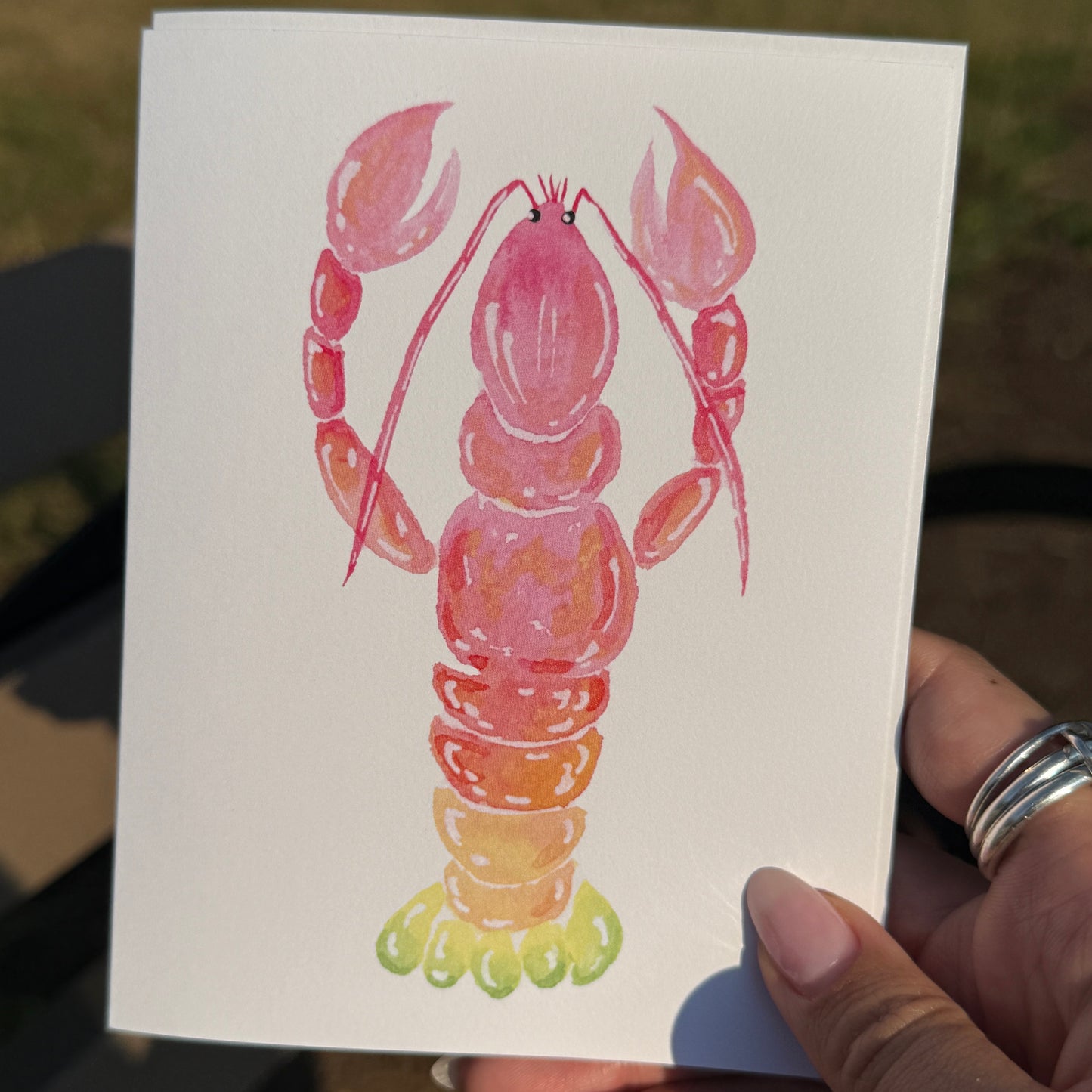 Rainbow Lobster Card - Blank