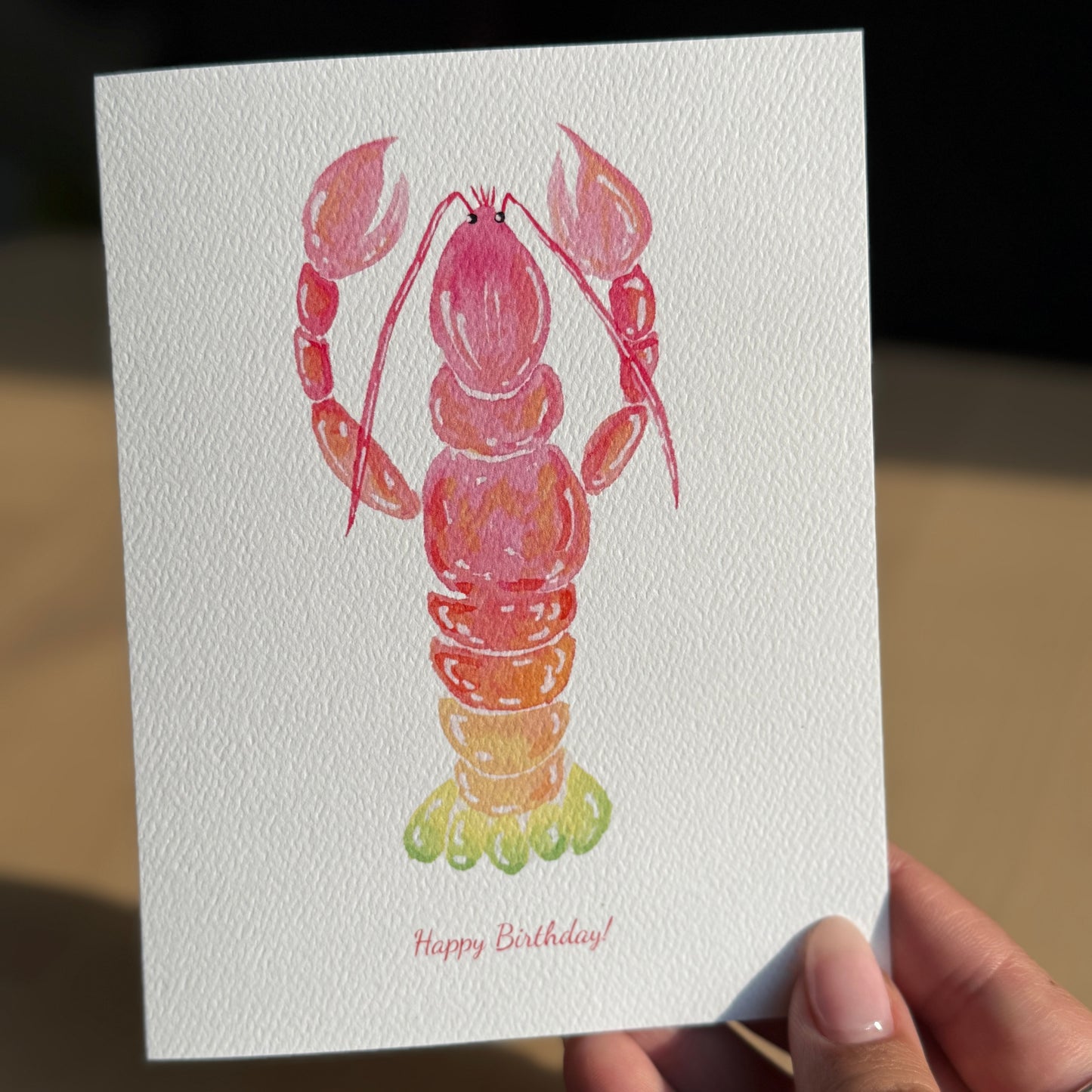 Rainbow Lobster Birthday Card